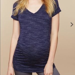 Motherhood Maternity Navy Side Ruched T-shirt